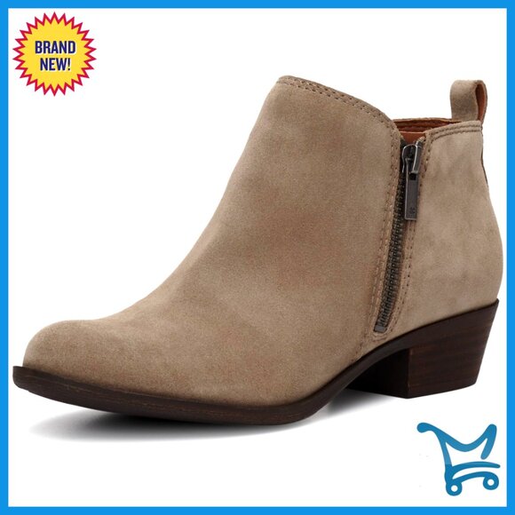 Chunky Block Heel Ankle Boots with Dual Side Zippers